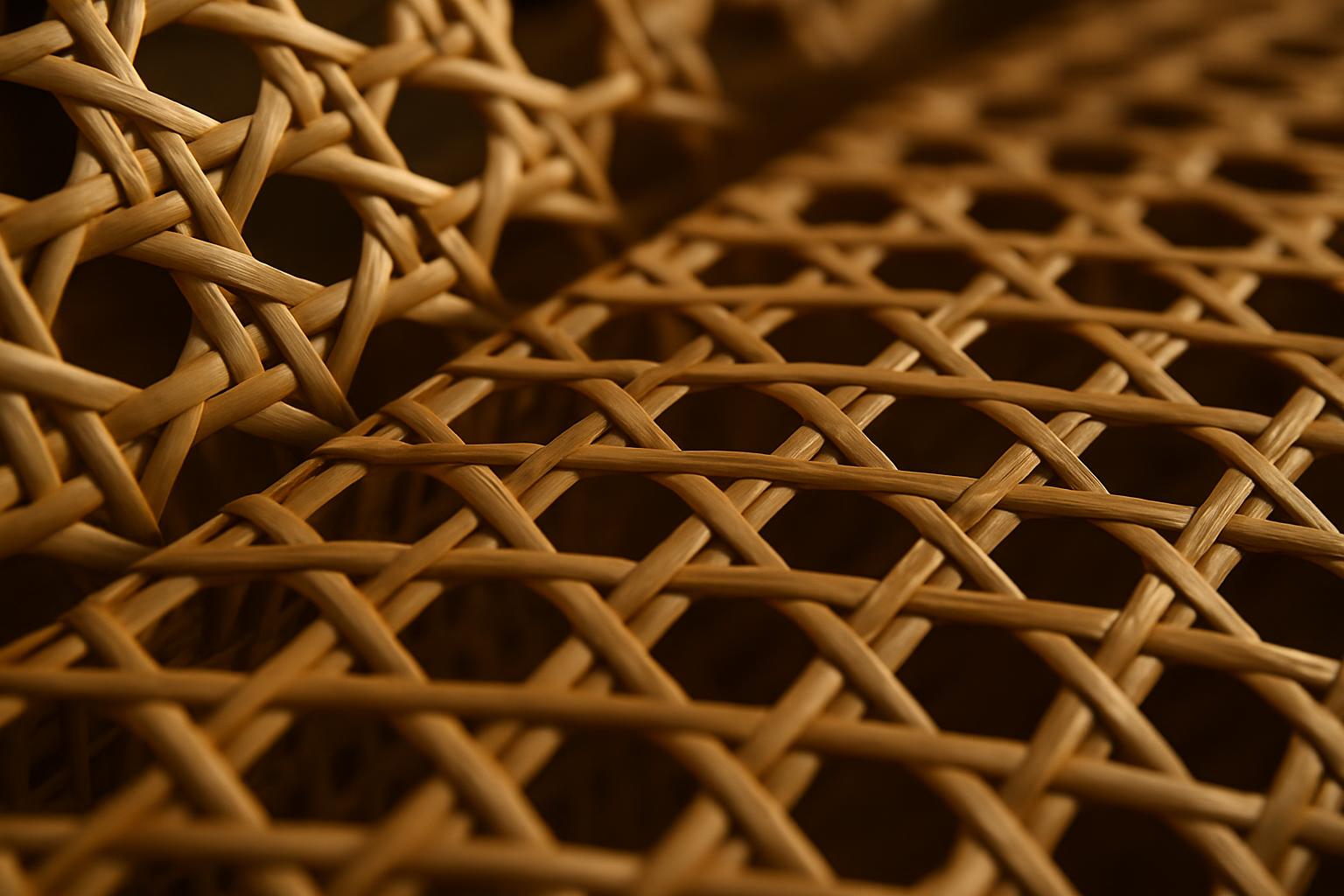 Woven cane panel, one of the materials in a mood board