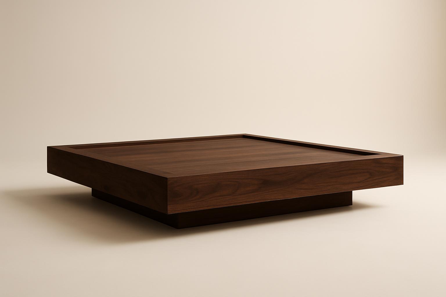 Parota platform bed, dark walnut